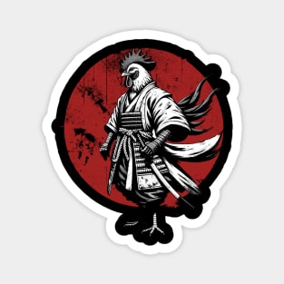 Japan Rooster Samurai Chicken Warrior Magnet