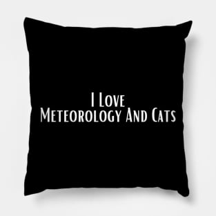 I Love Meteorology And Cats Pillow