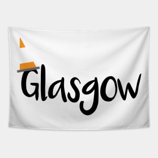 Glasgow Orange Traffic Cone Design Tapestry