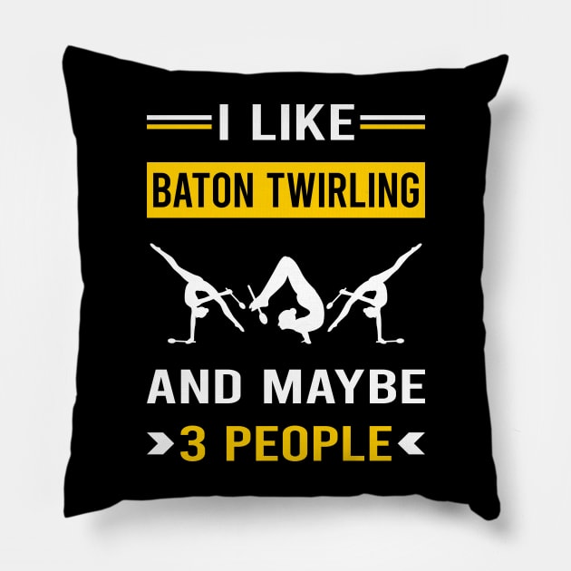 3 People Baton Twirling Twirl Twirler Pillow by Bourguignon Aror