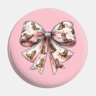 Coquette Ribbon With Cowboy Boots Pin