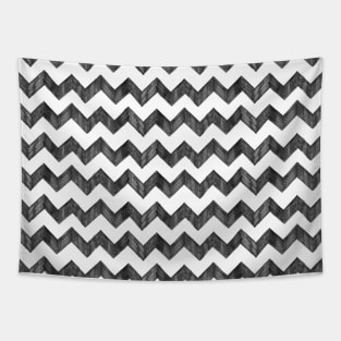 Pencil Zig Zag - Monochrome stripe Tapestry