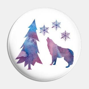 Howling wolf Pin