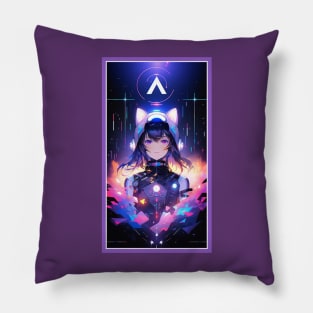 Anime Sci-Fi Cat Girl | Quality Anime Girl Artwork | Manga Girl Anime Art Pillow