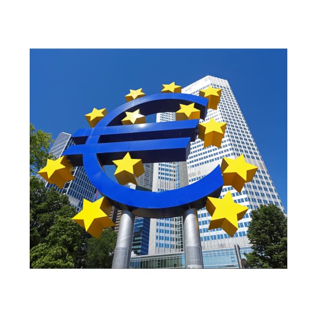 Euro symbol in front of the ECB building, Frankfurt by Kruegerfoto