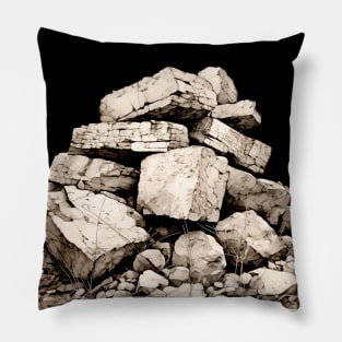 Stack of Rocks: They're as Smart as a Stack of Rocks on a dark (Knocked Out) background Pillow