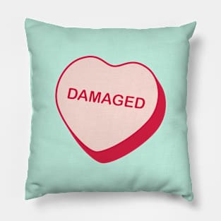 Damaged Rejected Candy Heart Pillow