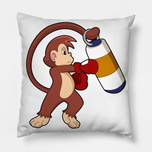 Monkey at Boxing with Punching bag Pillow