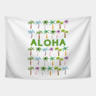 Aloha - Palm Tree Pattern Design Hawaii Lovers Tapestry