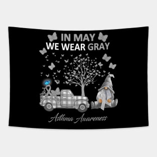 In May We Wear Gray Asthma Awareness Tapestry