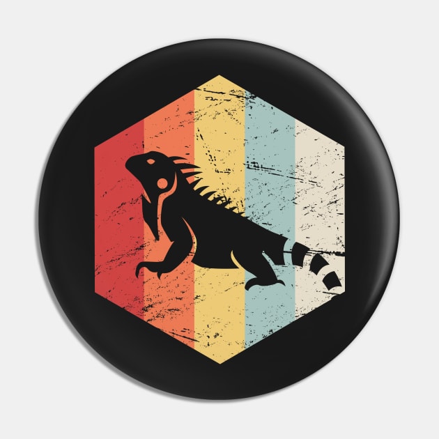 Retro Vintage Iguana Lizard Icon Pin by MeatMan