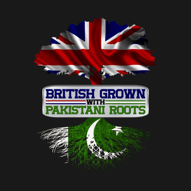 British Grown With Pakistani Roots Cool Gift For Proud British Pakistani Men Women Kids by BadDesignCo