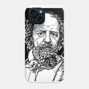 ALFRED,LORD TENNYSON ink portrait Phone Case