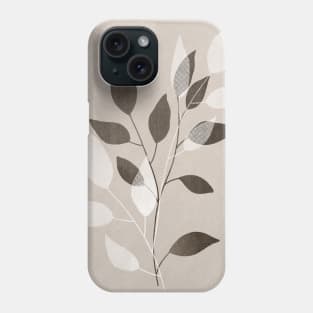 Neutral Boho Art Print, with different plants Phone Case