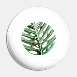 Circular Monstera Leaf Pin