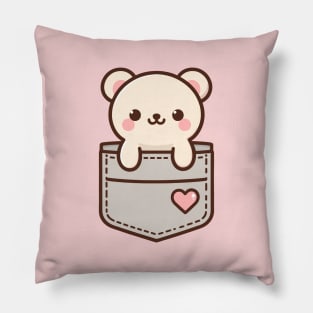 Cute Kawaii Bear In A Pocket Pillow