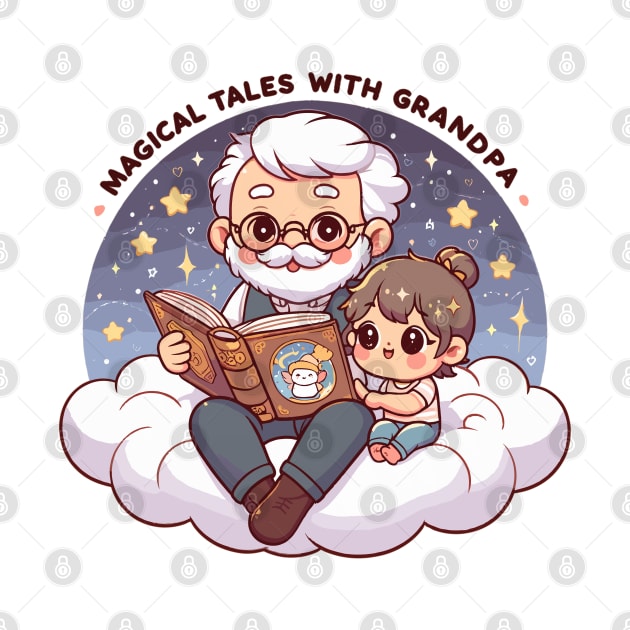 Enchanting Bond: 'Magical Tales with Grandpa' Illustration by WEARWORLD