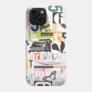 Abstract grunge effect background numbers and objects Phone Case