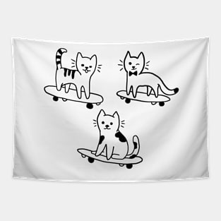 Cats on Skateboards Funny Cute Skateboarding Gift Tapestry