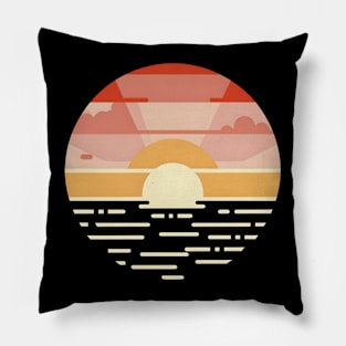 Retro vintage sunset Pillow