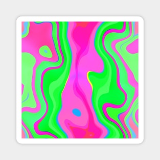 Neon Swirl Pattern - Pink and Lime Magnet