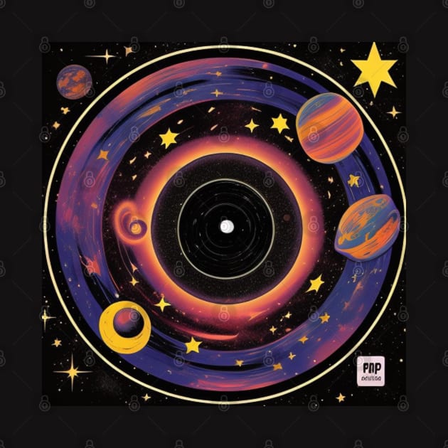 Galaxy Space Record Store Vinyl LP Music Cover by musicgeniusart