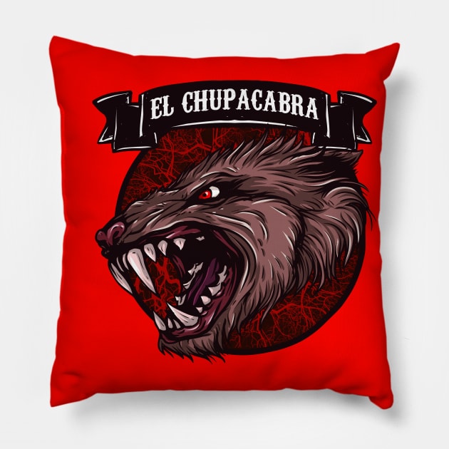 EL CHUPACABRA Pillow by theanomalius_merch