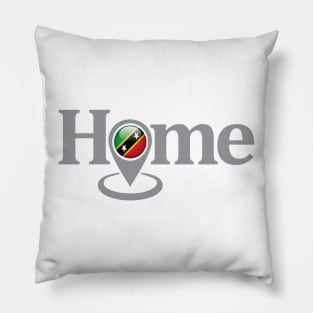 St Kitts and Nevis My Home with Google Maps Locate Icon Pillow