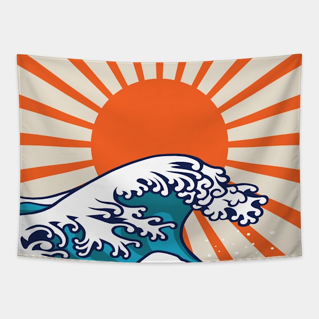 The Great Wave off Kanagawa, japanese wave poster, digital print, great wave of kanagawa, japan wave Tapestry by Modern Art