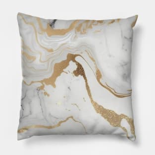 White Gold Gray Marble Elegant Texture Pillow