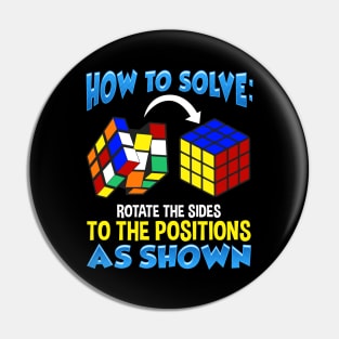 How To Solve Puzzle Cube - Funny Cubing Pin