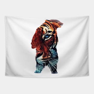 Bear Tiger #bear #tiger animals art Tapestry