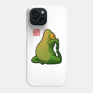 yoga frog king pigeon pose Phone Case