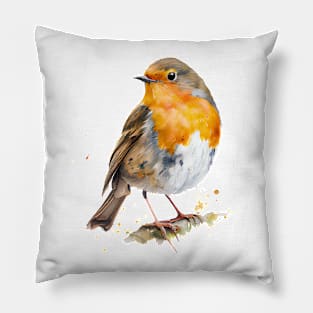 Robin Bird Watercolor 5.0 T-Shirt Pillow