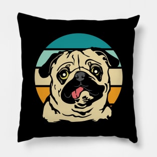 Pug Retro Classic Style Pillow