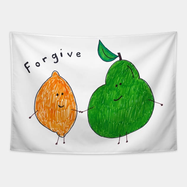 Fruit Kindness Tapestry by CrazilykukuDesigns