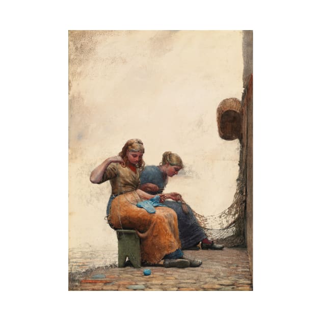 Mending the Nets by Winslow Homer by Classic Art Stall