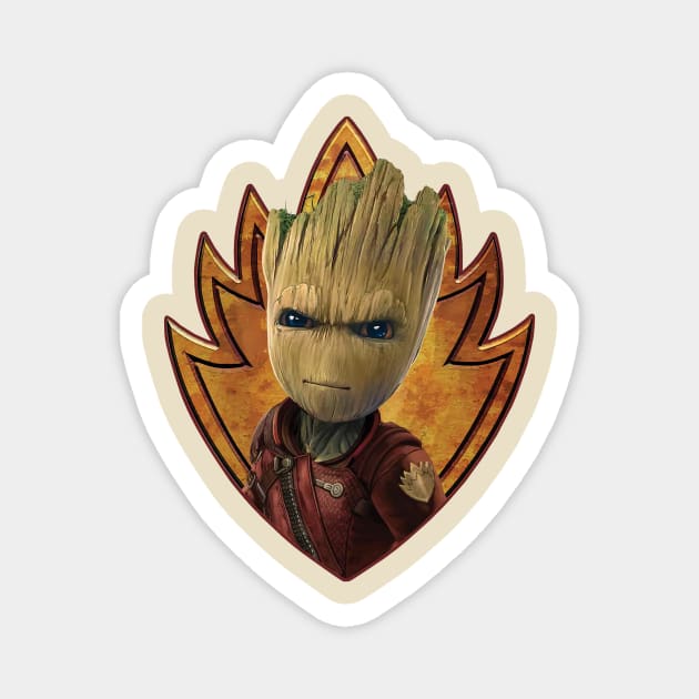 unusual groot face Magnet by masbroprint