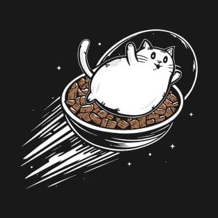 Galactic Feast: Happy Cat in Space Bowl T-Shirt