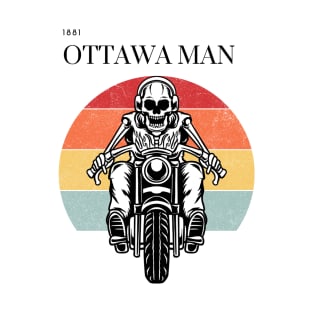 vintage sunset motorcycle ottawa man design T-Shirt