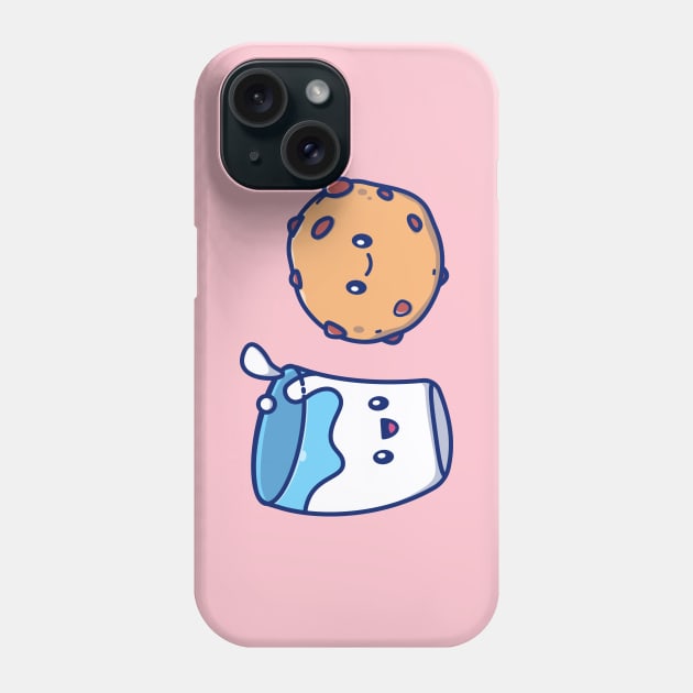 Cute Milk And Cute Cookies Cartoon Phone Case by Catalyst Labs