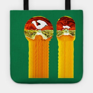 Golden Birds greek column psychedelic abstract oil painting photography Tote