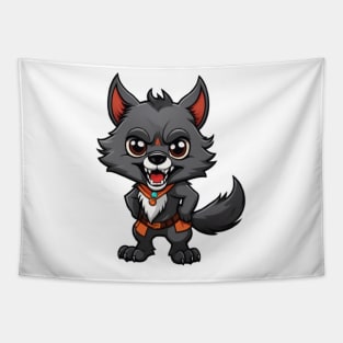 Cute little angry warewolf Tapestry