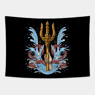 Greek Mythology God Poseidon Trident Tapestry