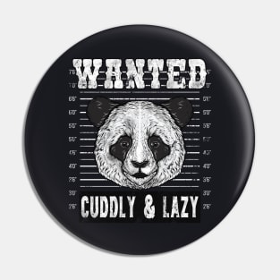 Wanted Panda Bear Mugshort funny Gifts Pin