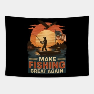 Make Fishing Great Again – Patriotic Vintage Eagle Tapestry
