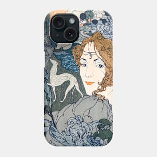 Art Nouveau Lady Print Retour Phone Case