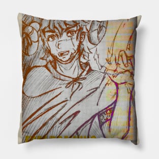 Boy with horns, totally random drawing Pillow