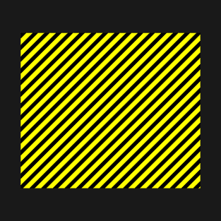 Caution Tape Graphic Black And Yellow Design T-Shirt