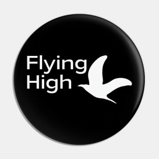 Flying High White Bird Pin